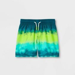 Toddler Boys' Adaptive Tie-Dye Swim Trunks - Cat & Jack™ Green | Target