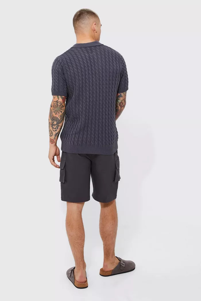 V Neck Waffle Knit Polo | Boohoo.com (US & CA)