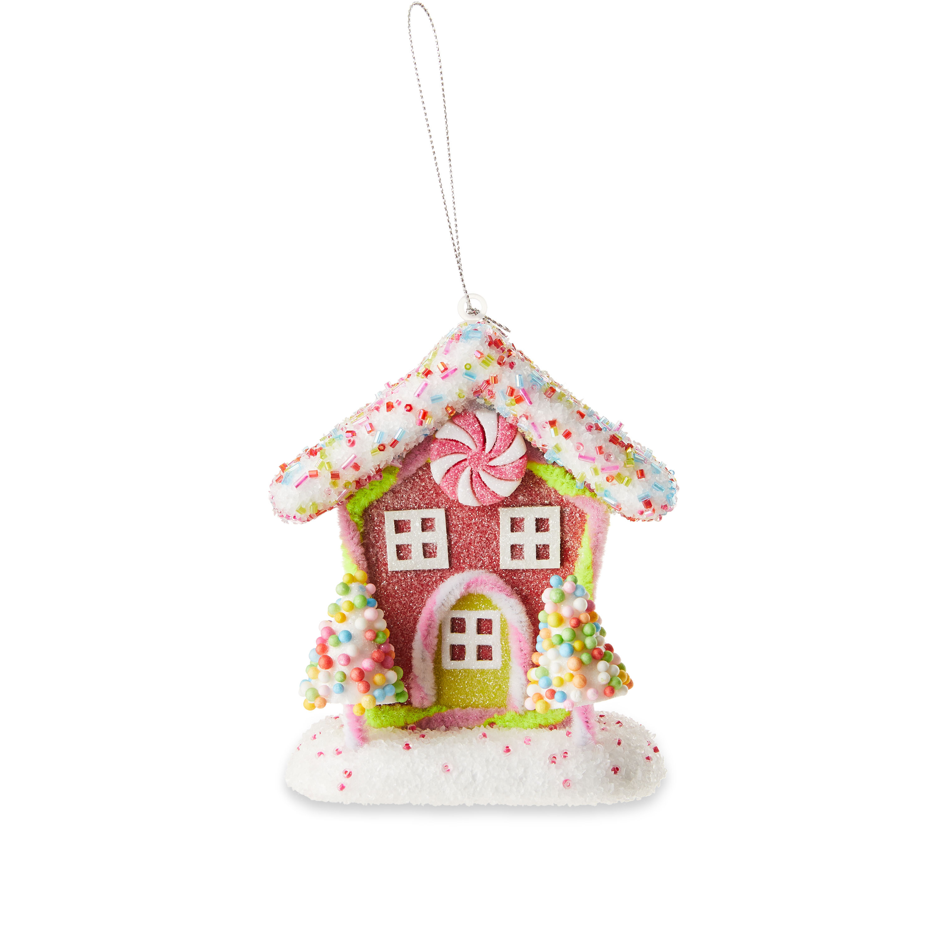 Multicolor Sugar Candy and Peppermint House Decorative Ornament, 4.5 in, by Holiday Time - Walmar... | Walmart (US)