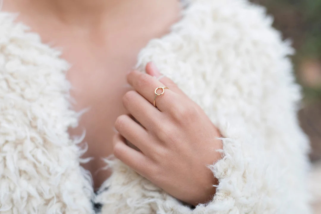 Dainty & Minimalist Cut Out Circle Ring | Etsy (US)