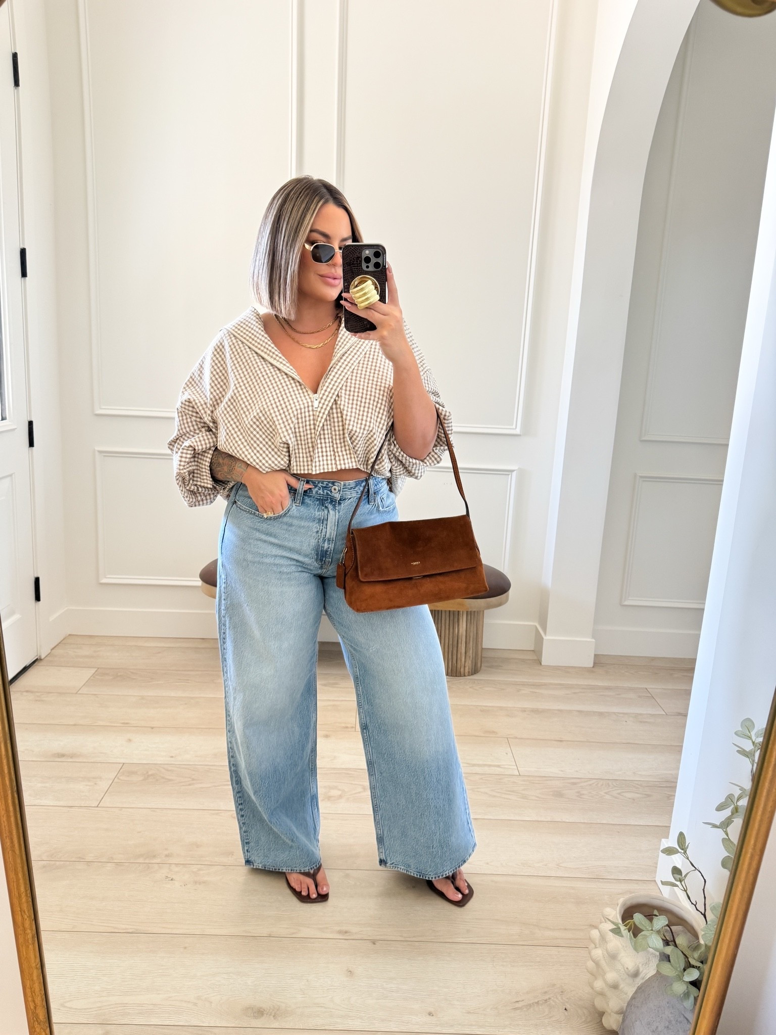 Jacket L 
Jeans 31 long 
Coach is the 30 but it’s sold out so linked the 36