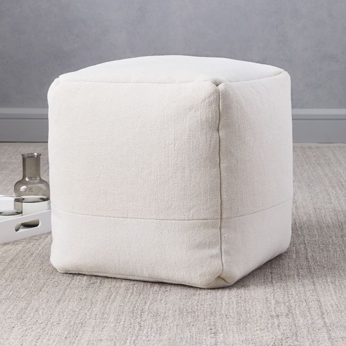 Cotton Canvas Poufs | West Elm (US)