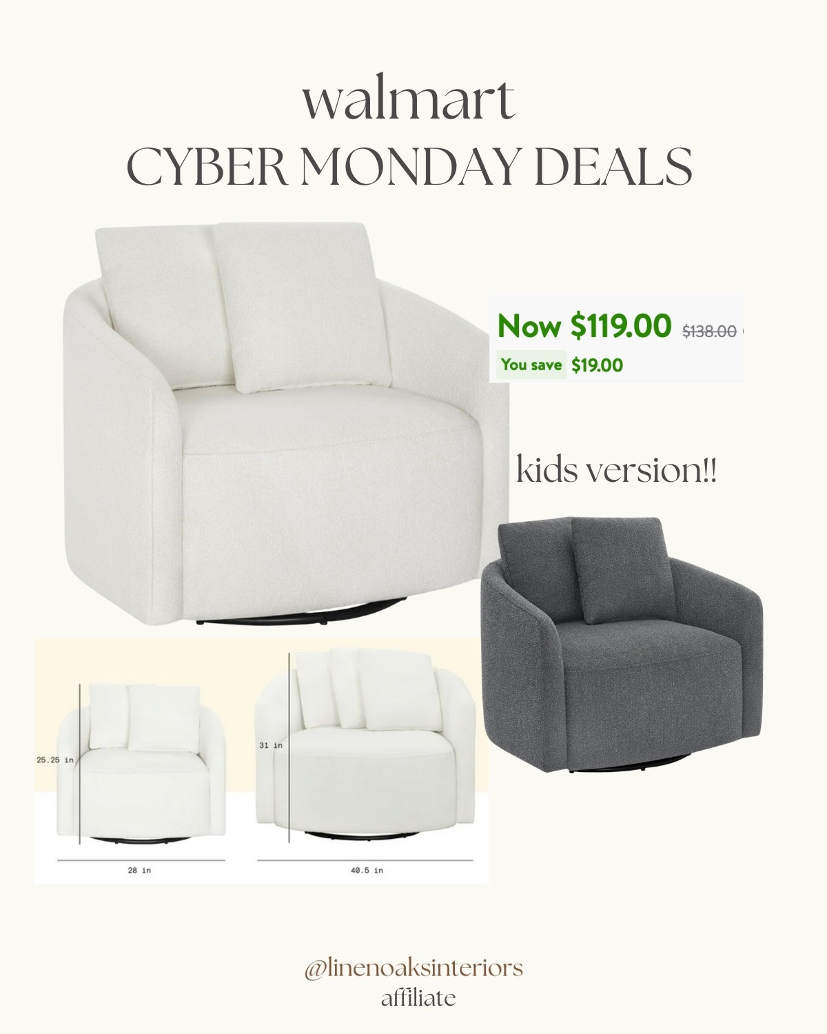 The kids sized version of the Drew chair is on sale at Walmart!!