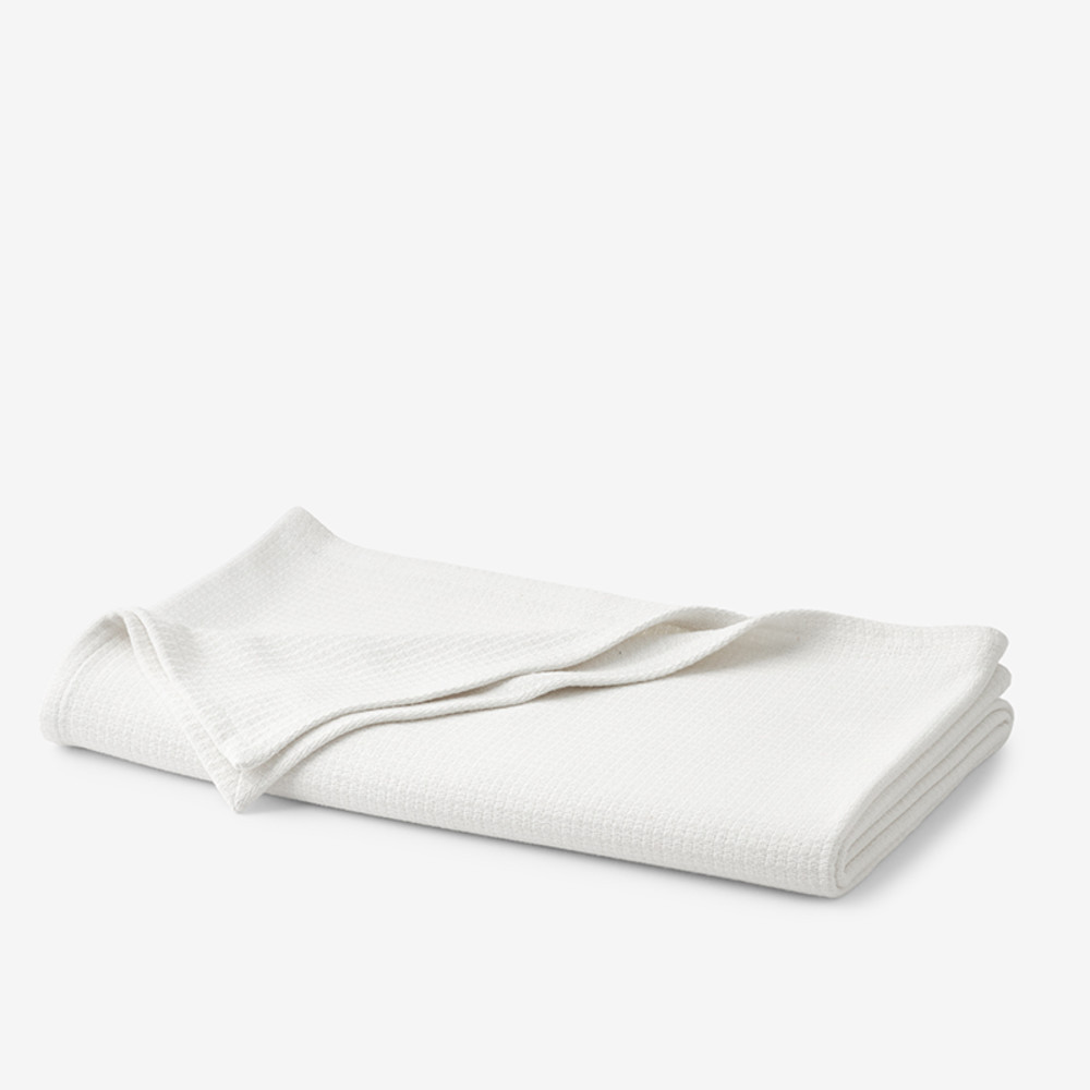 Cotton Weave Blanket - White, Twin/Twin XL | The Company Store