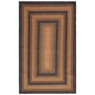 Braided Natural Sage 4 ft. x 6 ft. Border Striped Area Rug | The Home Depot