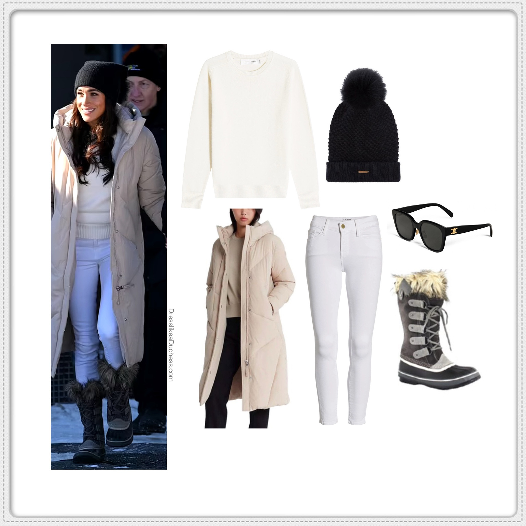 Meghan Markle in Calvin Klein puffer coat in British Columbia 