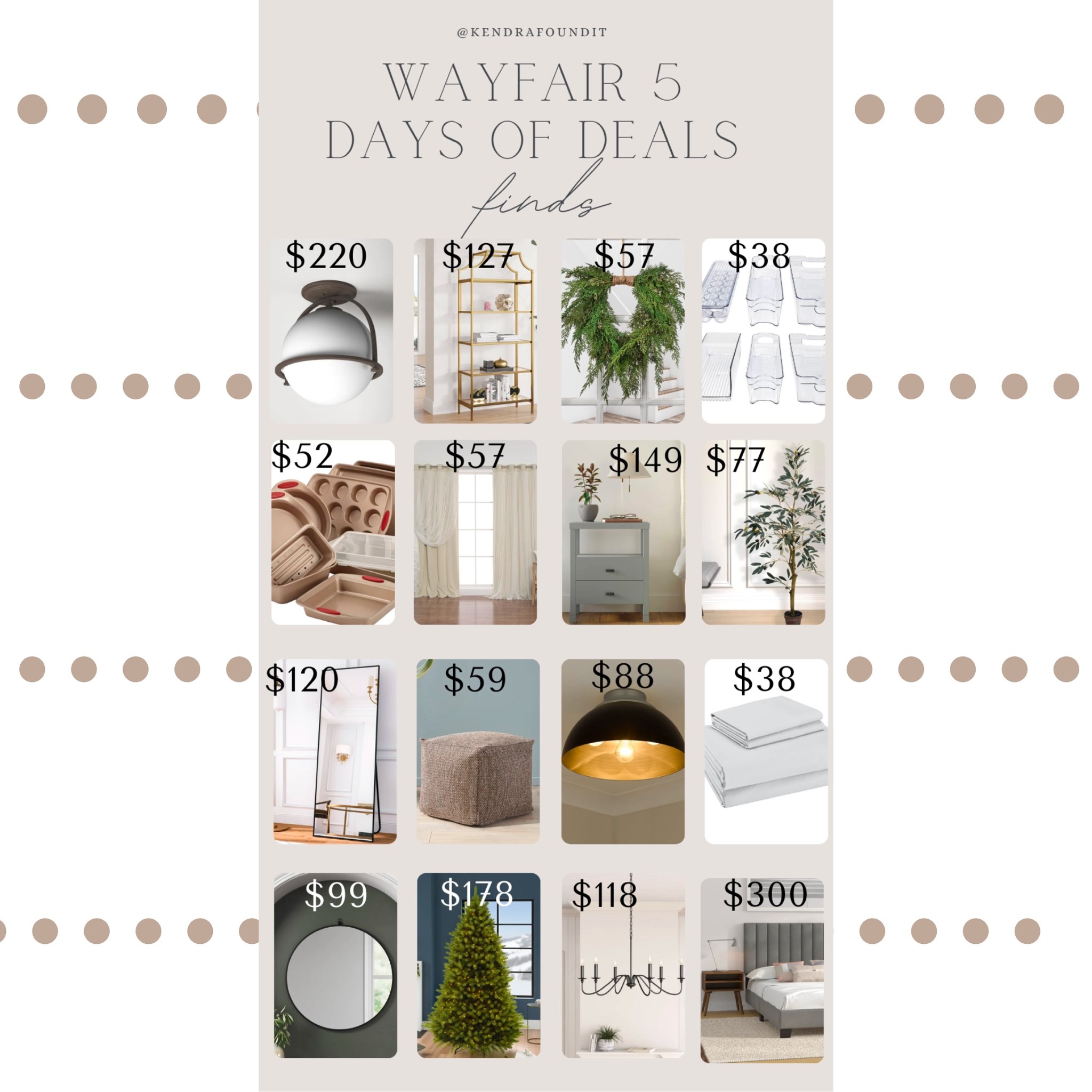 #ad @Wayfair’s 5 Days of Deals is happening now! I’ve rounded up 16 of the best sale items to help you save up to 80% off. Sounds like my kind of sale! 

#wayfair #noplacelikeit #wayfairathome #holidayhomedecor #saleblogger #salealert #wayfairfinds #transitionaldecor #moderntraditional #homedecor #wayfairfinds #salealert #decoratingonabudget #moderntraditional #designonadime #luxforless #transitionaldesign #flushmount #transitionalstyle #lighting #lightingdesign #entryway #hallway #bedroom #californaicool #californiacasual 

Modern flushmount. Modern traditional flushmount. Wayfair sale finds. Wayfair finds. Affordable home decor.  Affordable lighting. Transitional lighting. Modern flushmount. Modern traditional flushmount. Wayfair sale finds. Wayfair finds. Affordable home decor.  Affordable lighting. Transitional lighting.  Affordable curtains.  Affordable bakeware.  Christmas wreath.  Holiday wreath.  Minimalist wreath.  Pre-lit Christmas tree.  Faux olive tree. Transitional lighting. Affordable bed.  Minimalist floor mirror. 

#LTKsalealert #LTKhome #LTKSeasonal