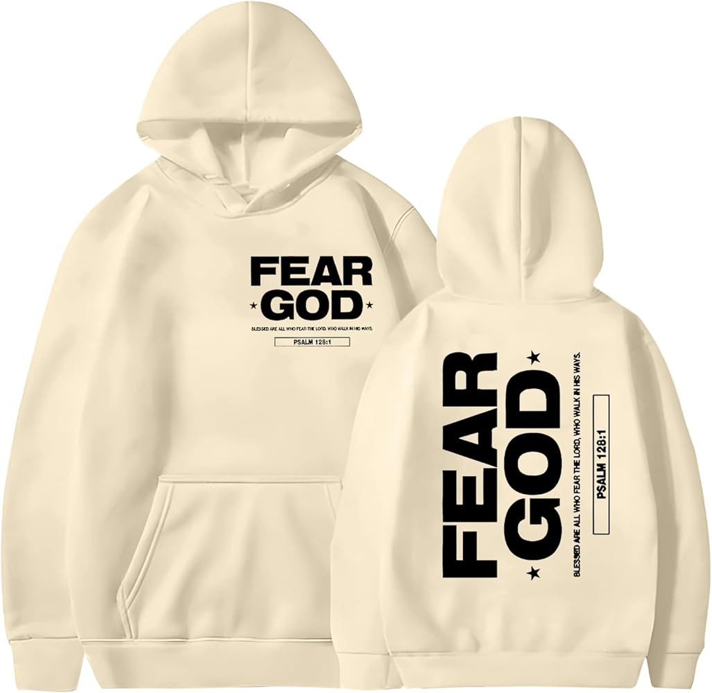 Fear God Hoodies for Women Plus Size Casual Funny Printed Oversized Trendy Hooded Sweatshirt Pull... | Amazon (CA)
