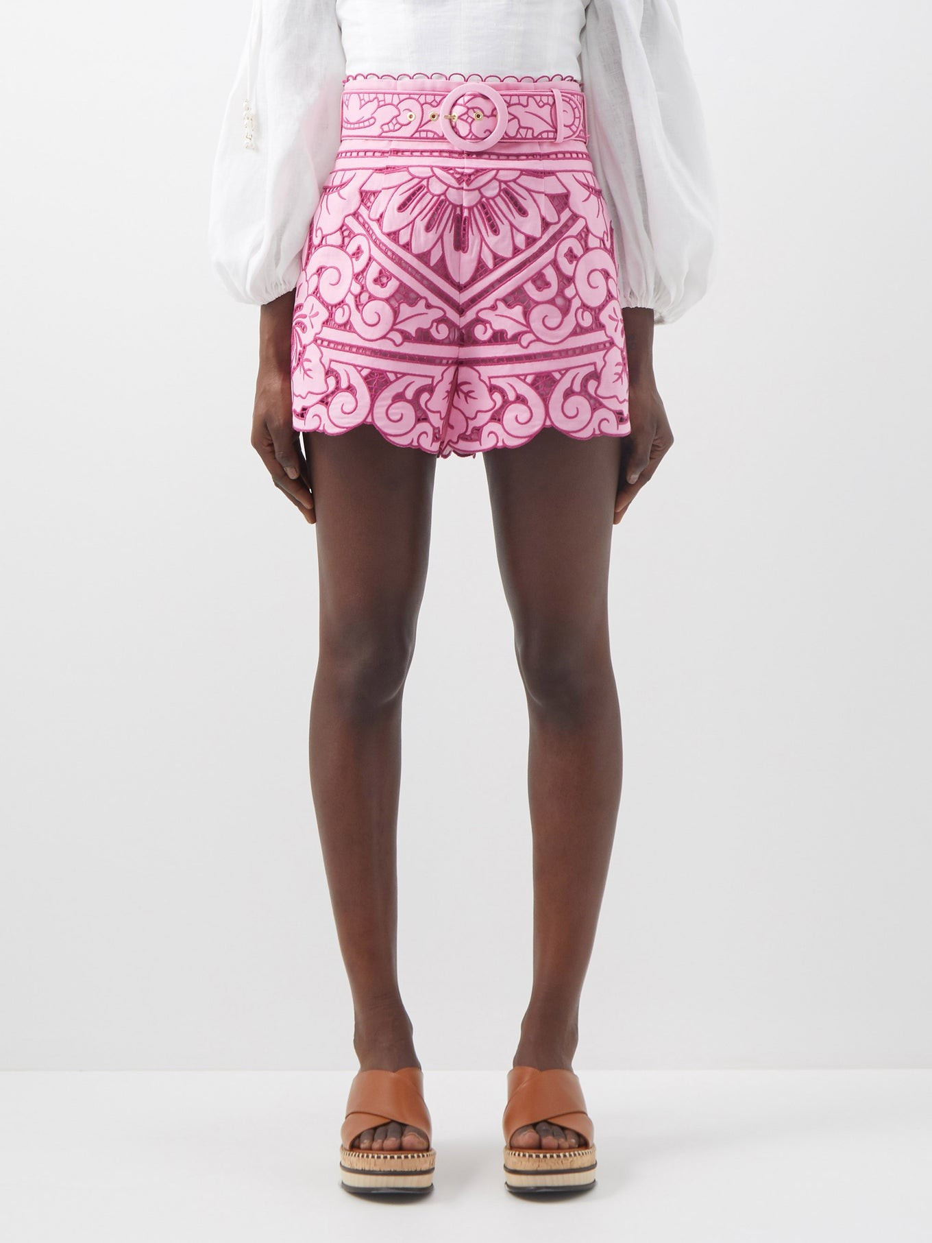 Jude high-waisted embroidered-linen shorts | Zimmermann | Matches (UK)