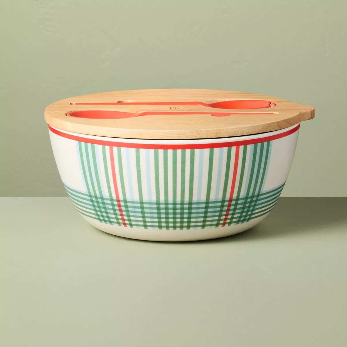 4pc Summer Plaid Melamine Serving Bowl and Utensil Set - Hearth & Hand™ with Magnolia | Target