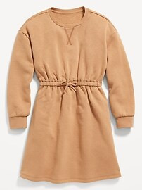 Long-Sleeve Cinched-Waist Sweatshirt Dress for Girls | Old Navy (US)