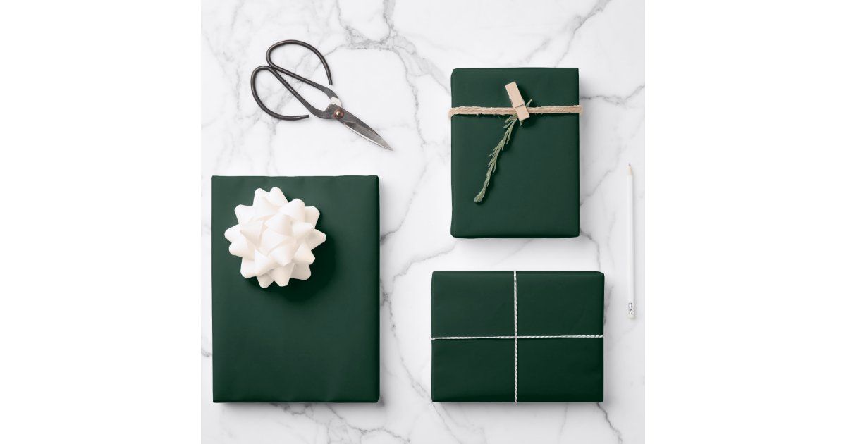 Minimalist dark pine green solid plain elegant wrapping paper sheets | Zazzle | Zazzle