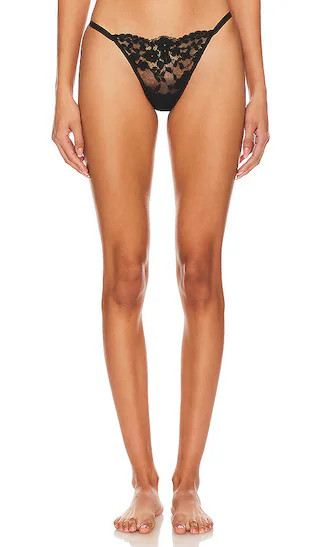 Plush Romance String Thong in Black | Revolve Clothing (Global)