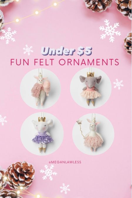 Felt ornaments / kids ornaments/ kids Christmas tree / pink / ballet / ballerina / unicorn / soft ornaments/ target 

#LTKHolidaySale #LTKHoliday #LTKkids