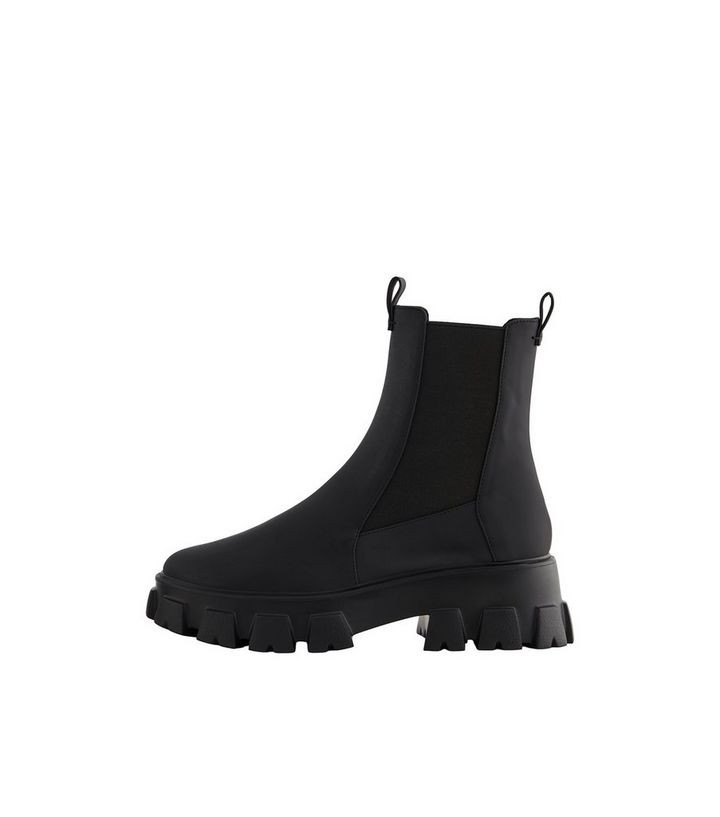 PIECES Black Chunky Cleated Chelsea Boots | New Look | New Look (UK)