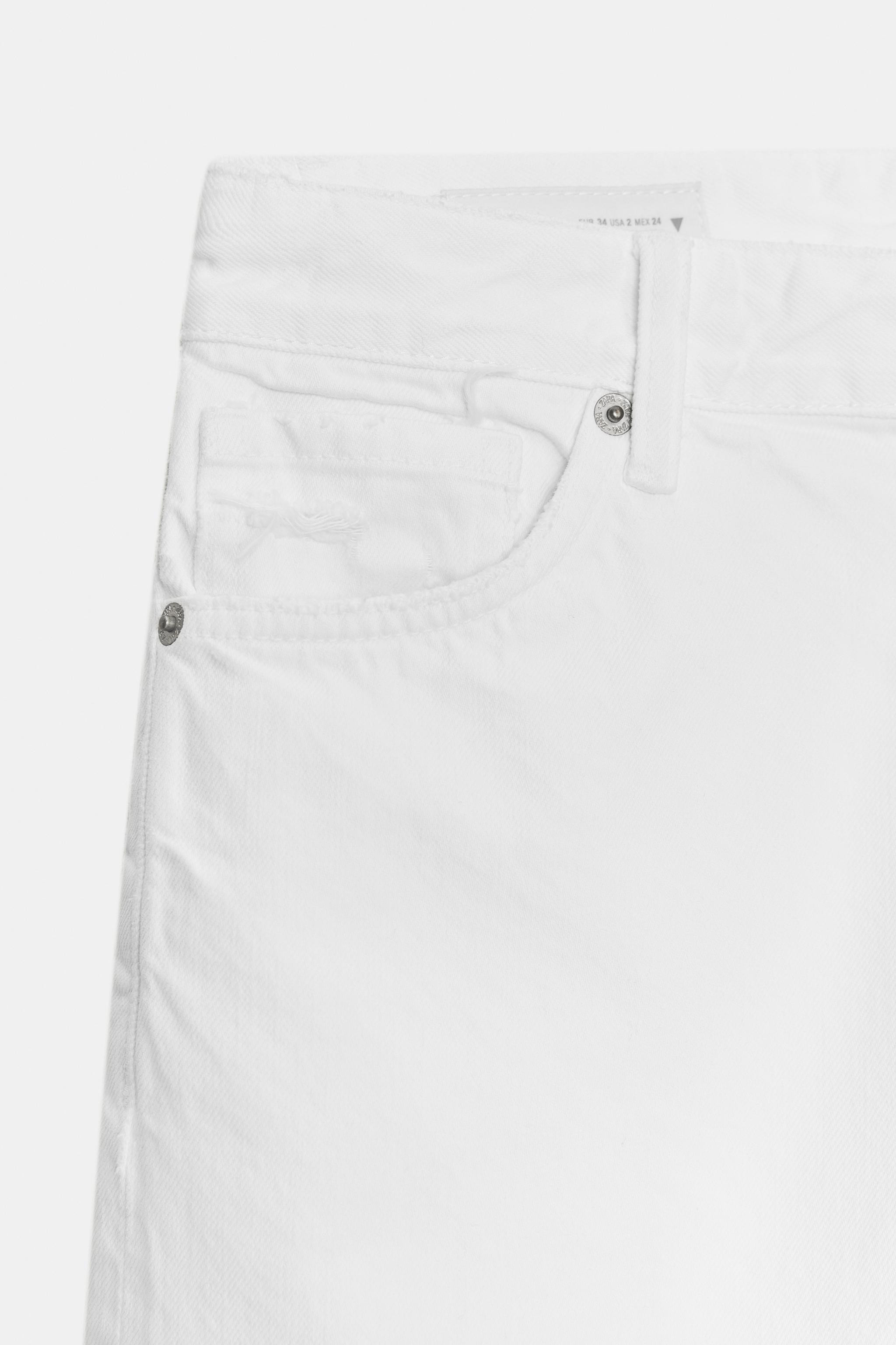 TRF RIPPED MID-RISE DENIM SHORTS | Zara US