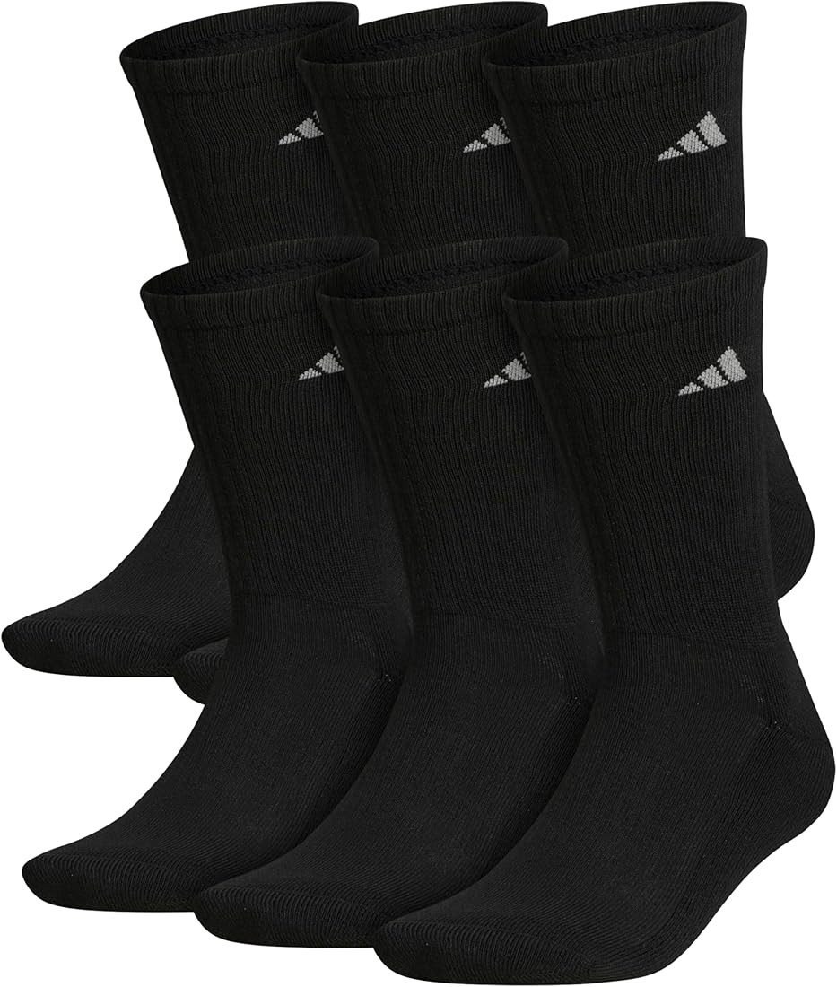 adidas Men's Athletic Cushioned Crew Socks with arch compression for a secure fit (6-Pair) | Amazon (US)