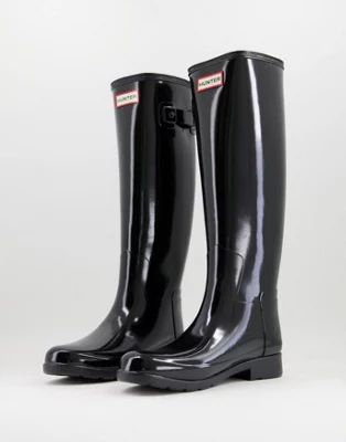 Hunter Original Refined tall wellington boots in black gloss   | ASOS | ASOS (Global)