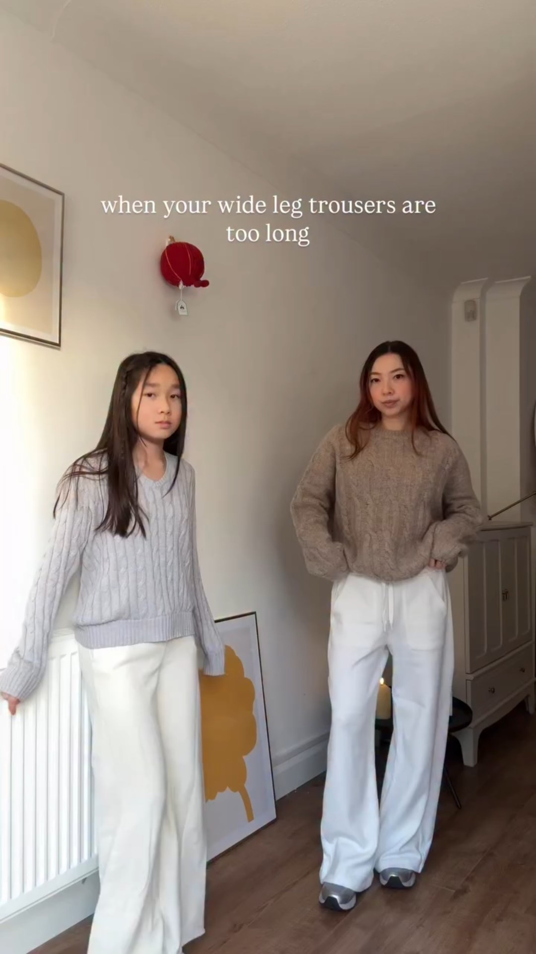 would you try this hack?

#ootd#grwm#styletips#widelegtrousers#motheranddaughter