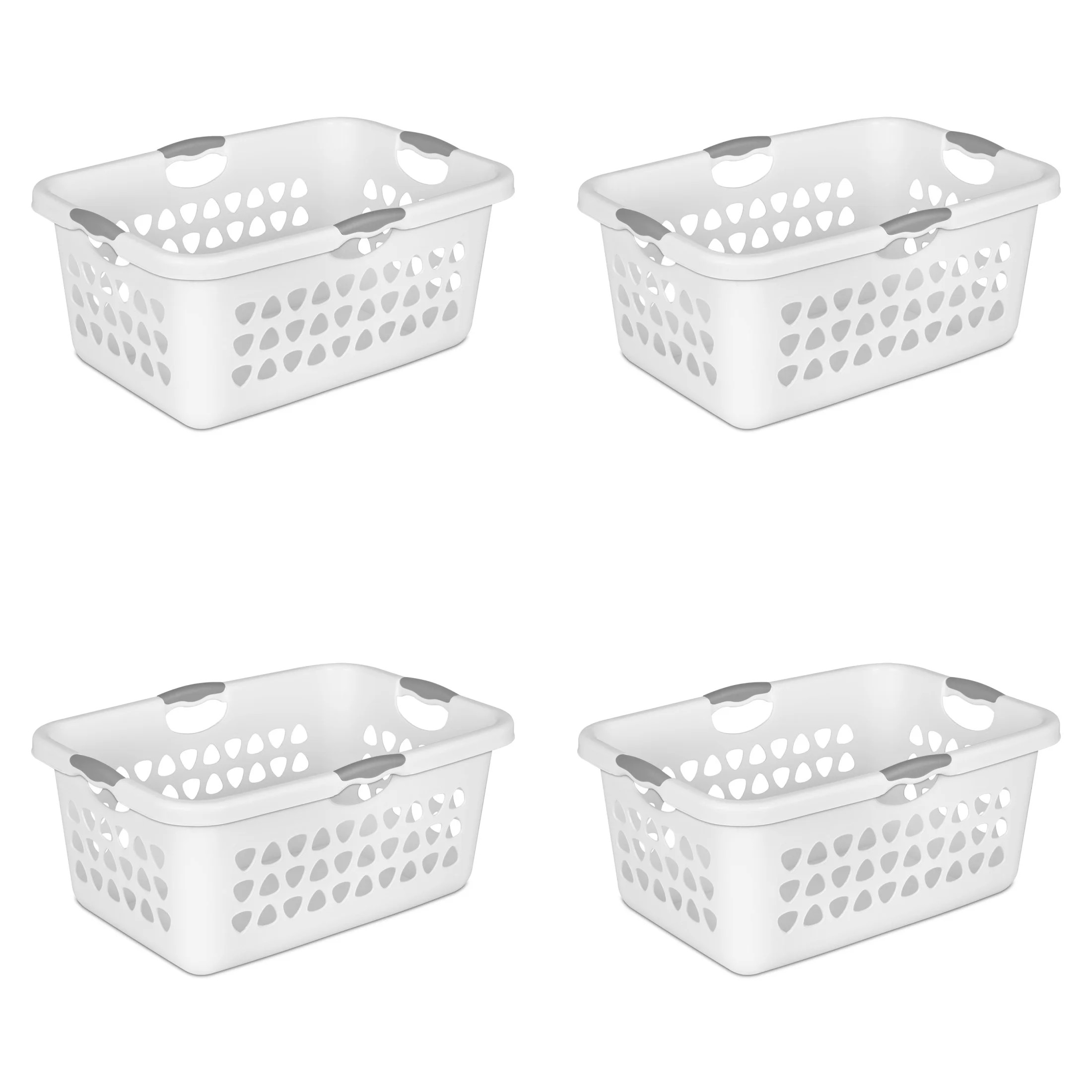 Sterilite 2 Bushel Ultra™ Laundry Basket Plastic Adult, White, Set of 4 | Walmart (US)