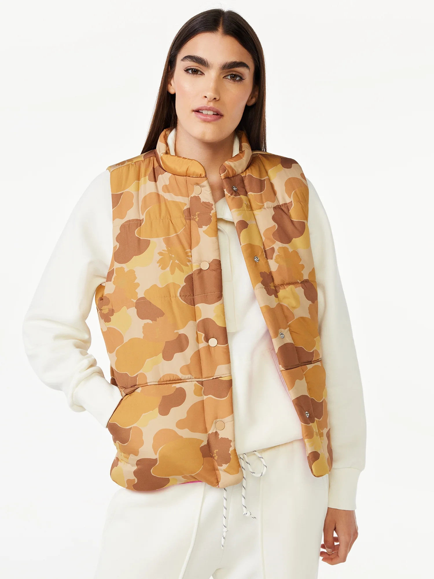 Free Assembly Women's Oversized Puffer Vest - Walmart.com | Walmart (US)