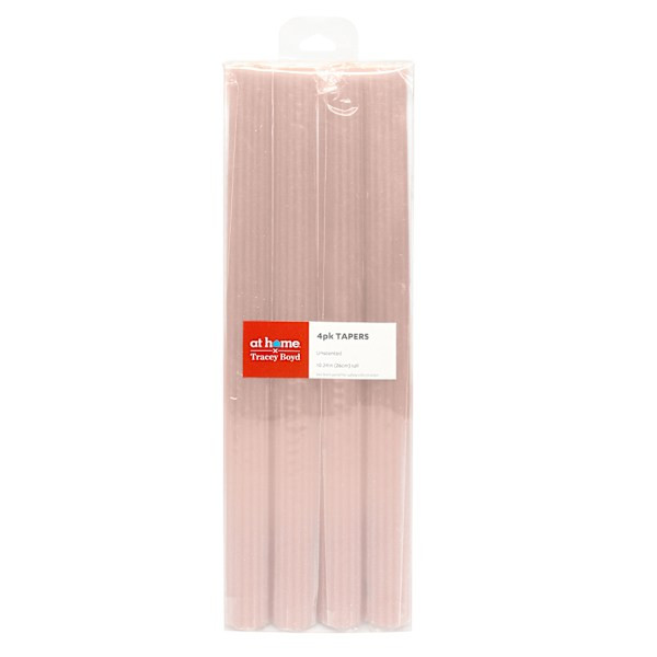 Tracey Boyd 4-Pack Pink Taper Candle Set | At Home
