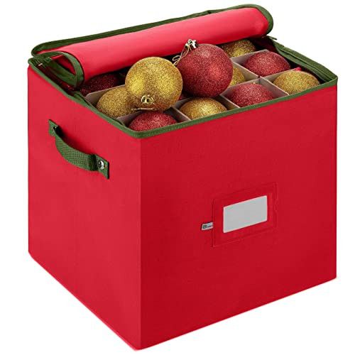 ZOBER Christmas Ornament Storage Box with Dual Zipper Closure - Box Contributes Slots for 64 Holi... | Amazon (US)