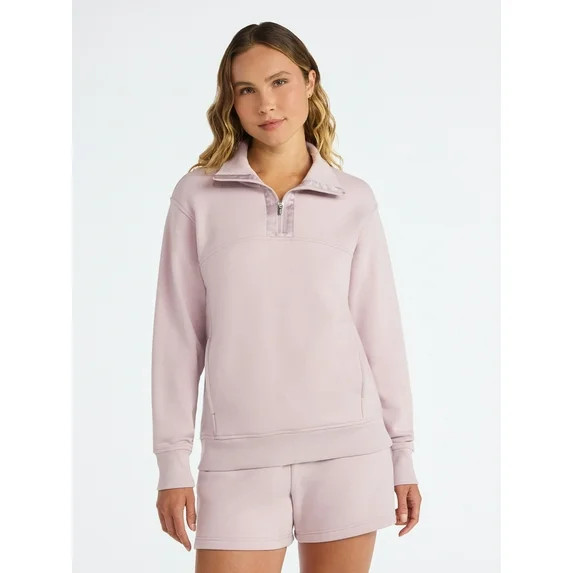 Avia Women's and Women's Plus Fleece Quarter Zip Pullover, Sizes XS-4X | Walmart (US)
