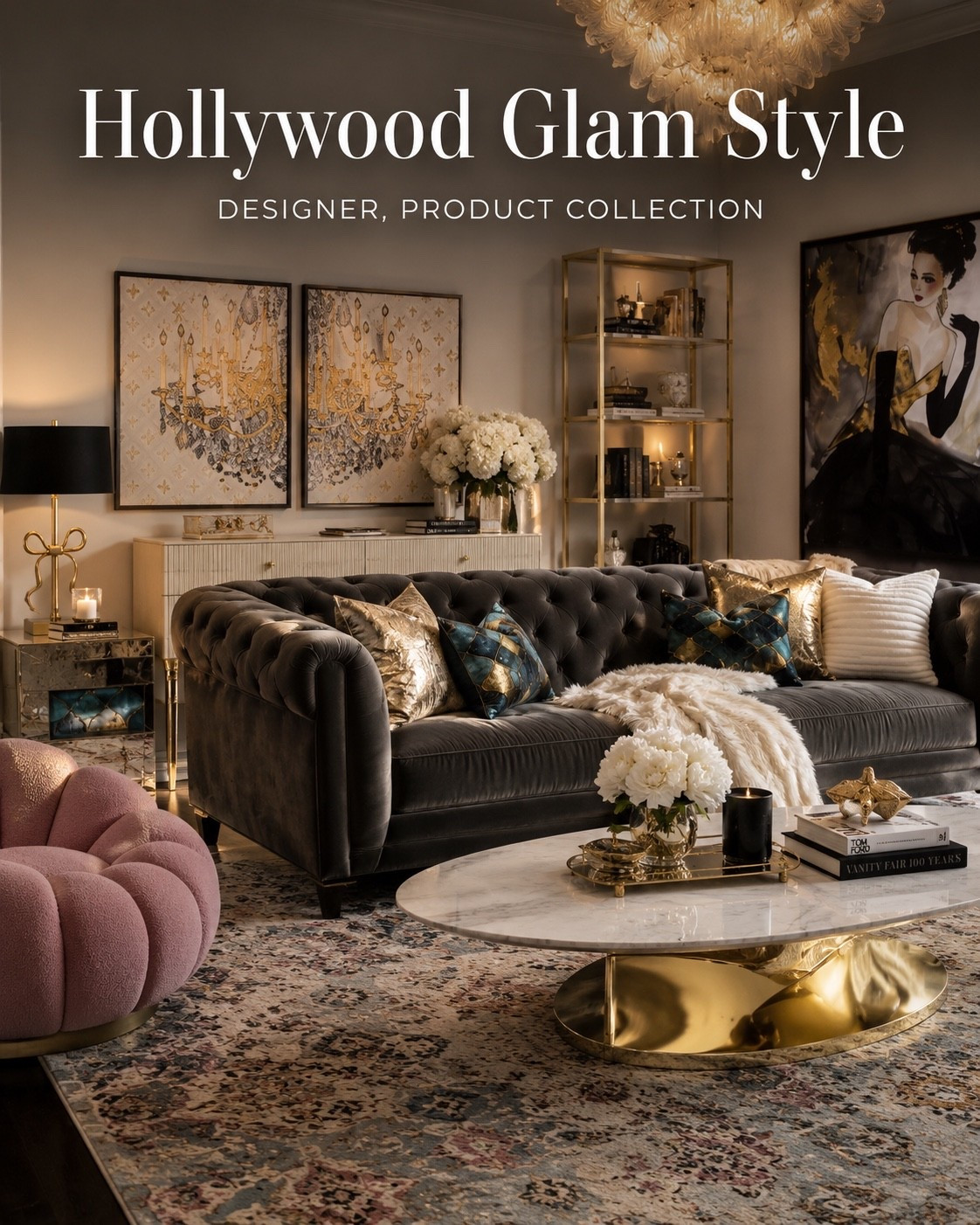 Create a luxurious Hollywood Glam interior with designer-inspired furniture, statement lighting, gold accents, velvet seating, elegant artwork, and sophisticated décor. I’ve curated this collection with pieces that work beautifully together, whether you’re furnishing an entire room or adding one glamorous focal point. Perfect for anyone who loves timeless luxury with a modern edge.

Hashtags

#LTKHome #HollywoodGlamDecor #LuxuryInteriors #InteriorDesign #HomeDecor