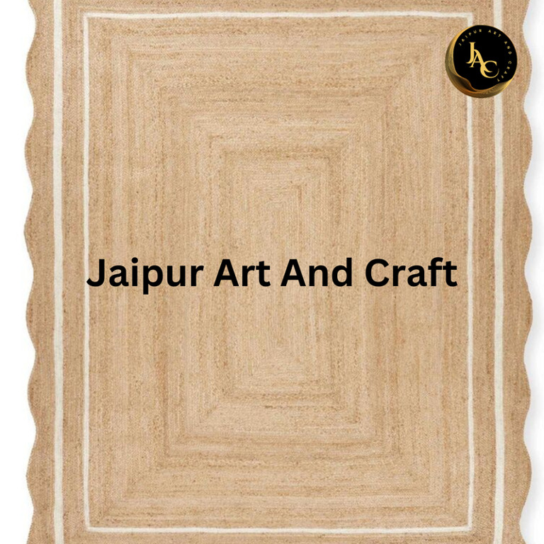Jaipur Art And Craft Bohemian Rectangle Scallop White, Brown Jute Area Rug (8x10 Sq ft) - Walmart... | Walmart (US)