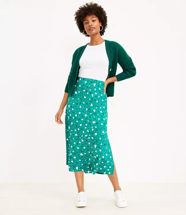 Heart Bias Midi Skirt | LOFT