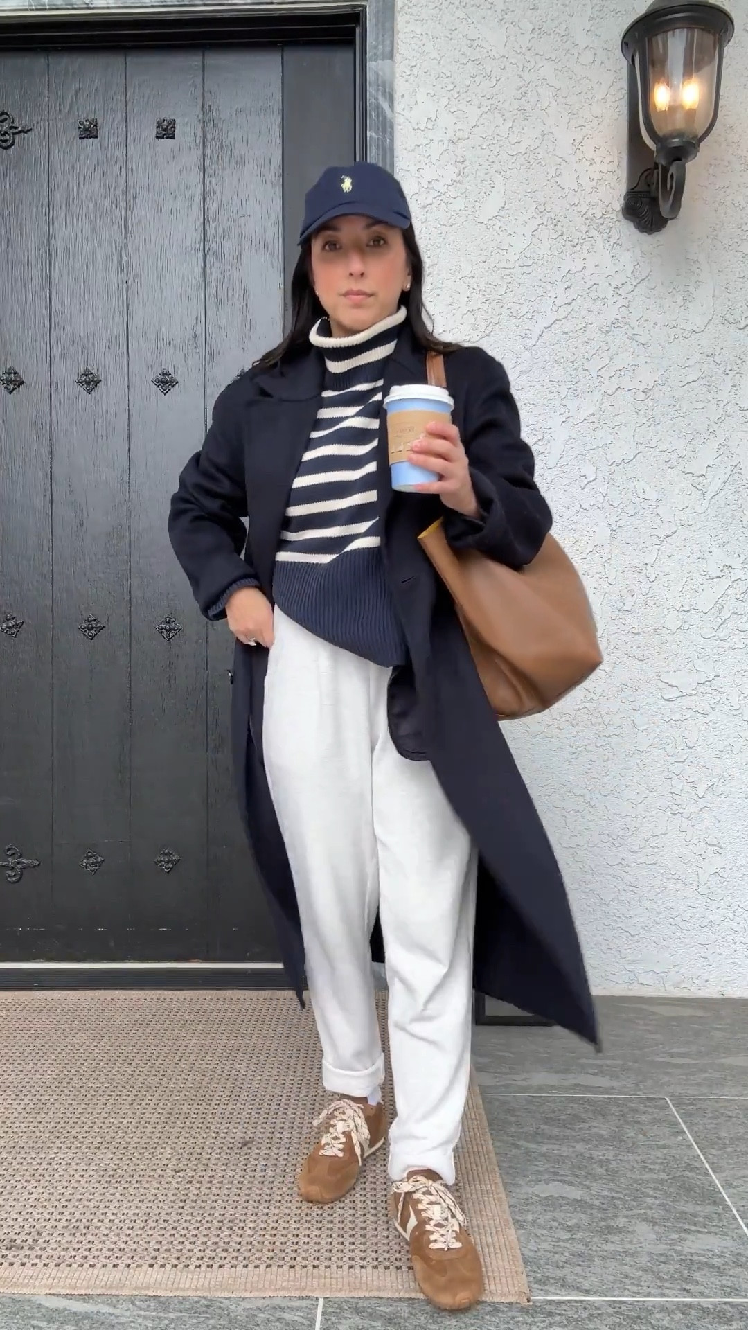 Easy mom-on-the-go outfit idea. Elevated leisure outfits. Been wearing these Varley pleated cuffed pants a lot - they feel a little more elevated than joggers. 

Aritzia Double Wool Faced coat xs
Gap turtleneck petite xs (old)
Varley cuffed pants xs 26" inseam
Larroude sneakers 6 - run small
Mansur Gavriel tote
Polo Ralph Lauren hat

Fall outfits, fall style, petite style 

#LTKSeasonal #LTKHoliday #LTKPetite