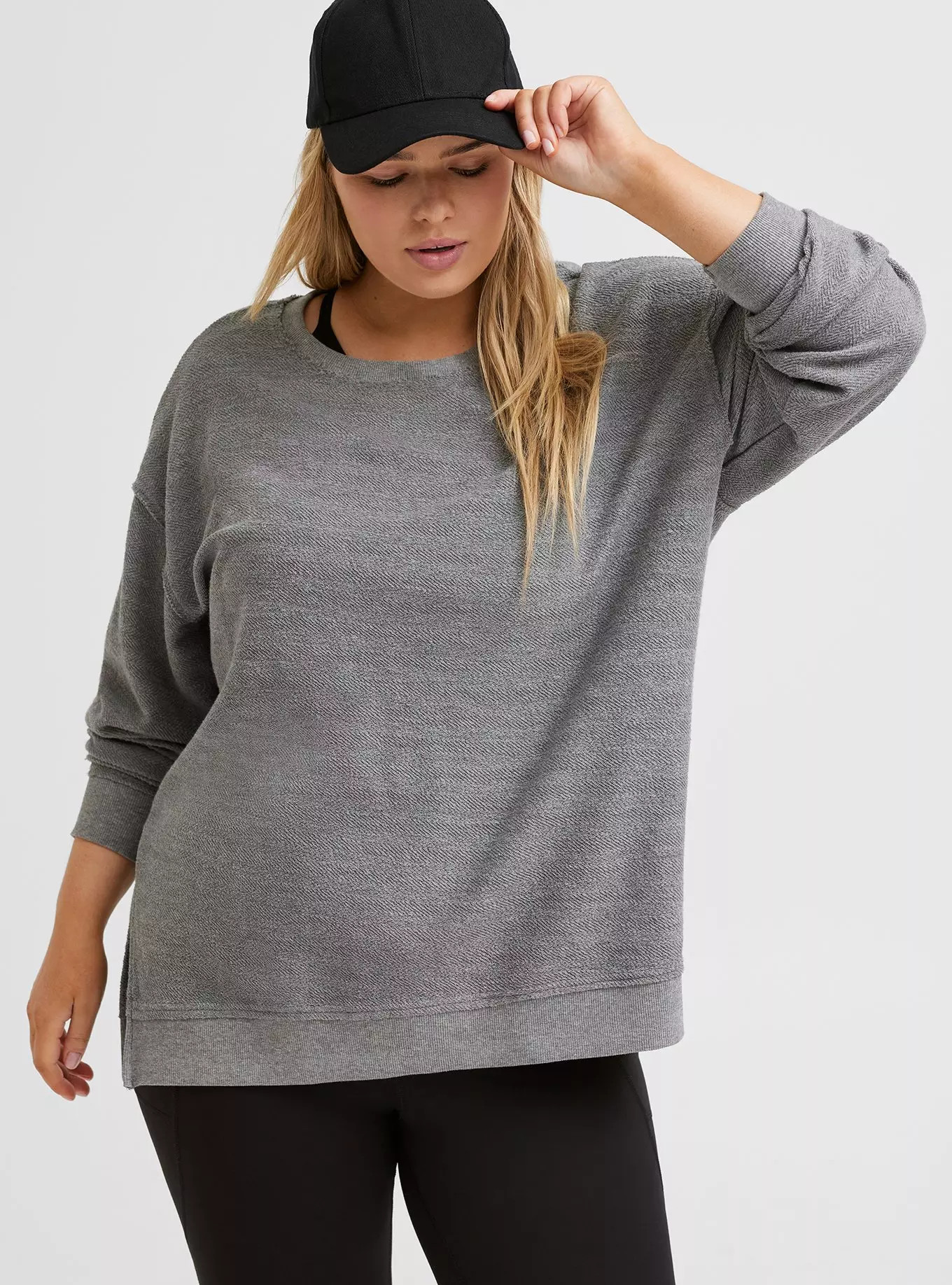 Reverse French Terry Drop Shoulder Sweatshirt | Torrid (US & Canada)