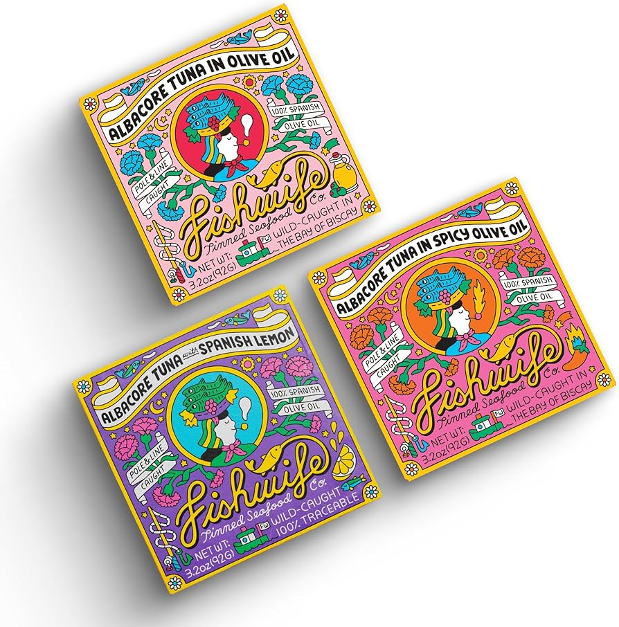 Fishwife Albacore Tuna Trio 3-Pack (with Lemon, Spicy & Spanish Olive Oil) | Wild-Caught & Hand-P... | Amazon (US)