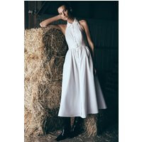 Cindy Collared Midi Dress - White I MESHKI I Size M | MESHKI US