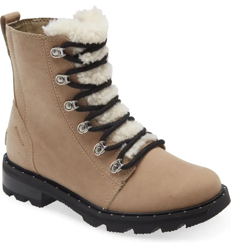 Lennox Lace-Up Boot with Genuine Shearling Trim | Nordstrom Rack
