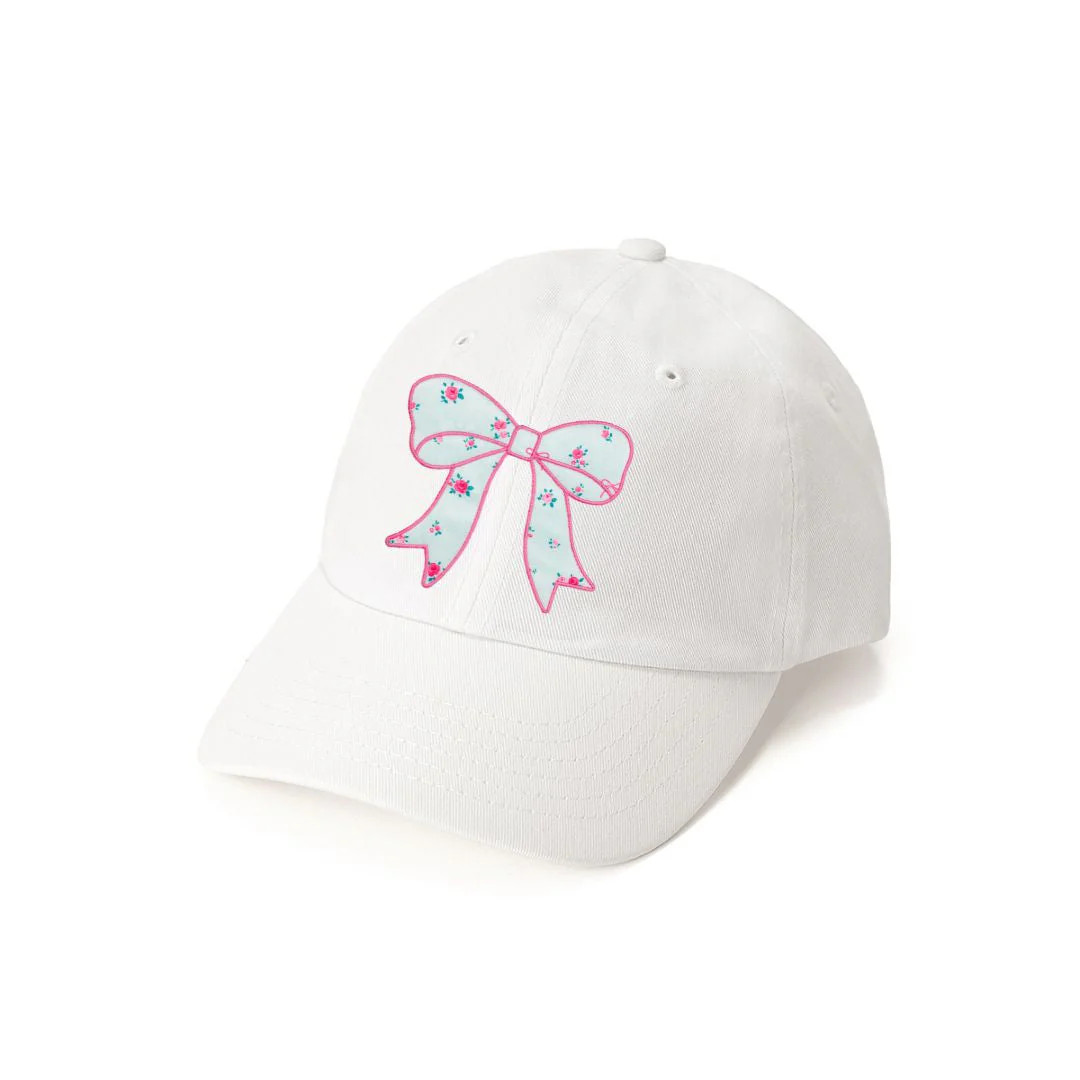 Sky Blue Floral Bow Patch Baseball Hat | Sweet Wink