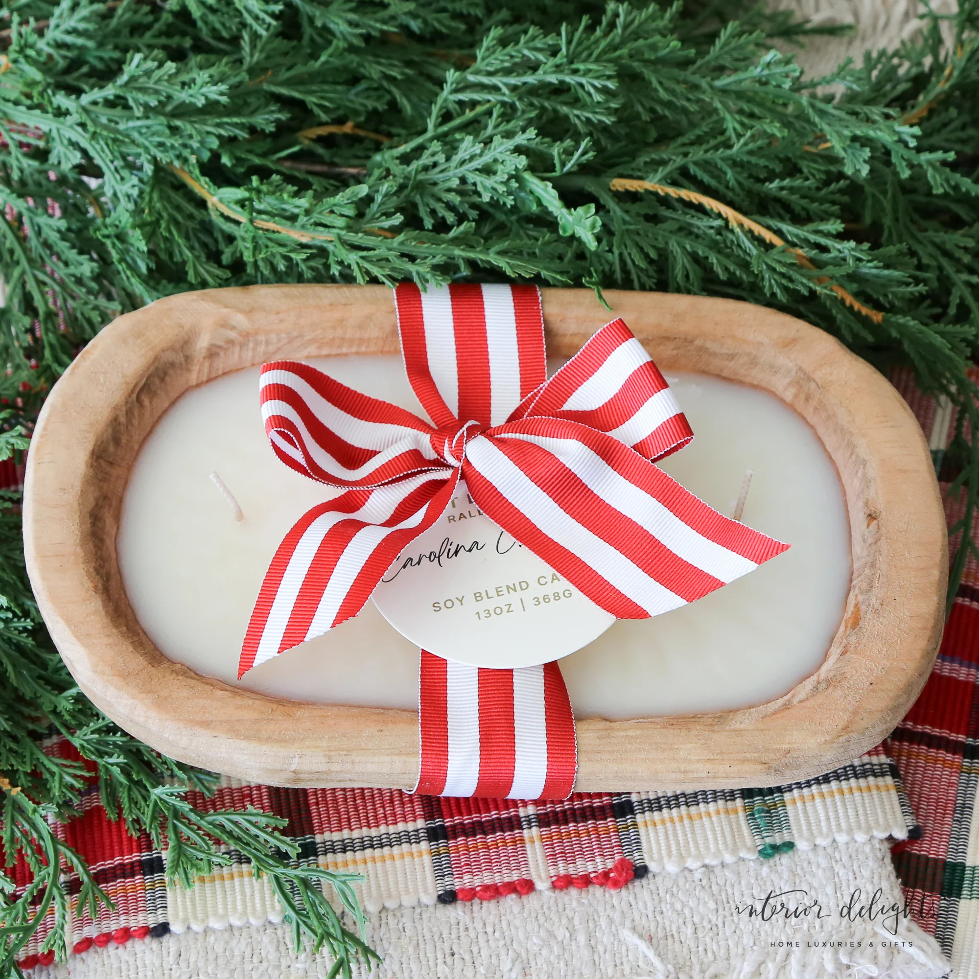 Christmas 3 Wick Dough Bowl Candle | Interior Delights