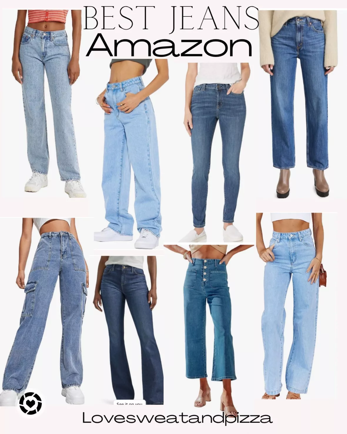 SweatyRocks Women's High Waist Cargo Jeans Flap Pocket Wide Leg