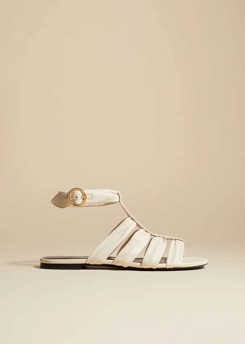 The Perth Flat in Cream Leather | Khaite