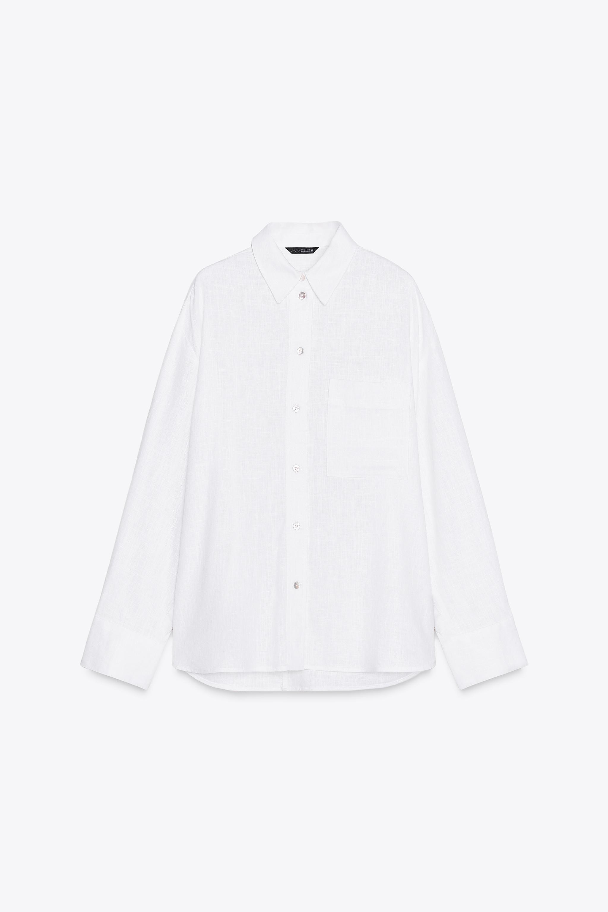 OVERSIZED LINEN BLEND SHIRT | Zara US
