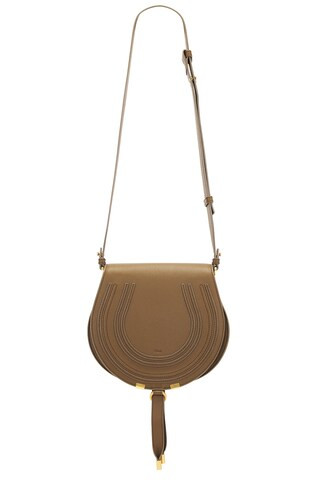 Chloe Marcie Saddle Bag in Dark Khaki - Brown. Size all. | FWRD 