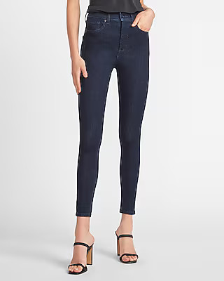 High Waisted Dark Wash Skinny Jeans | Express