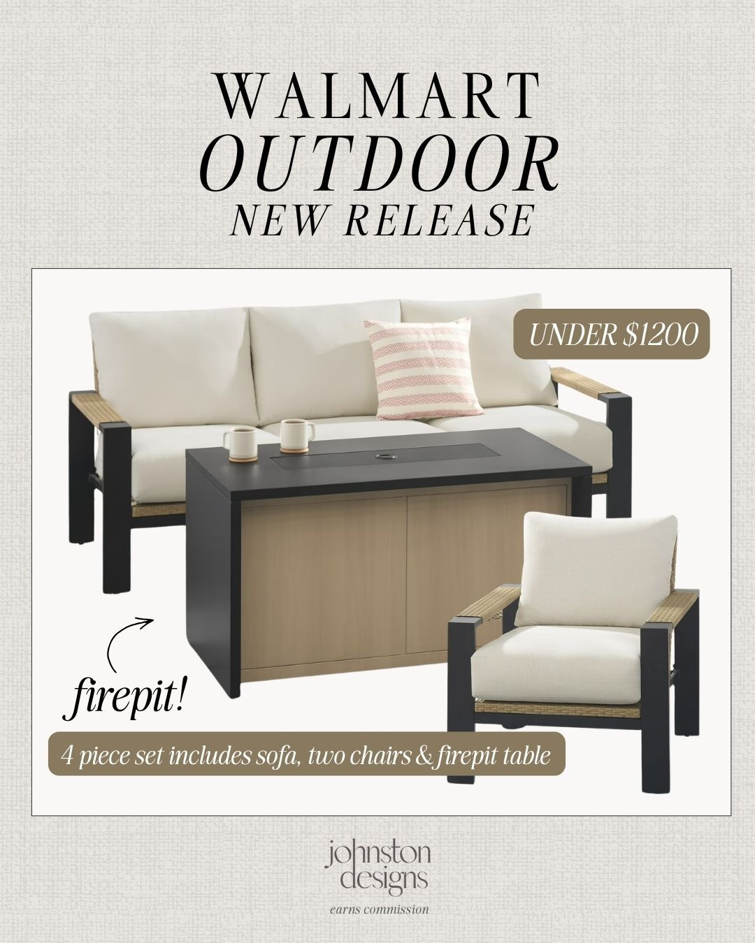 Walmart outdoor finds just keep getting better! 🤍 This 4-piece set (with a fire pit!!) looks so high-end and is perfect for spring nights on the patio.

Walmart patio furniture, outdoor seating set, fire pit table set, backyard patio ideas, modern outdoor furniture, neutral patio decor, affordable outdoor set, spring patio refresh, outdoor living space, patio conversation set 

 #LTKSeasonal #LTKHome
