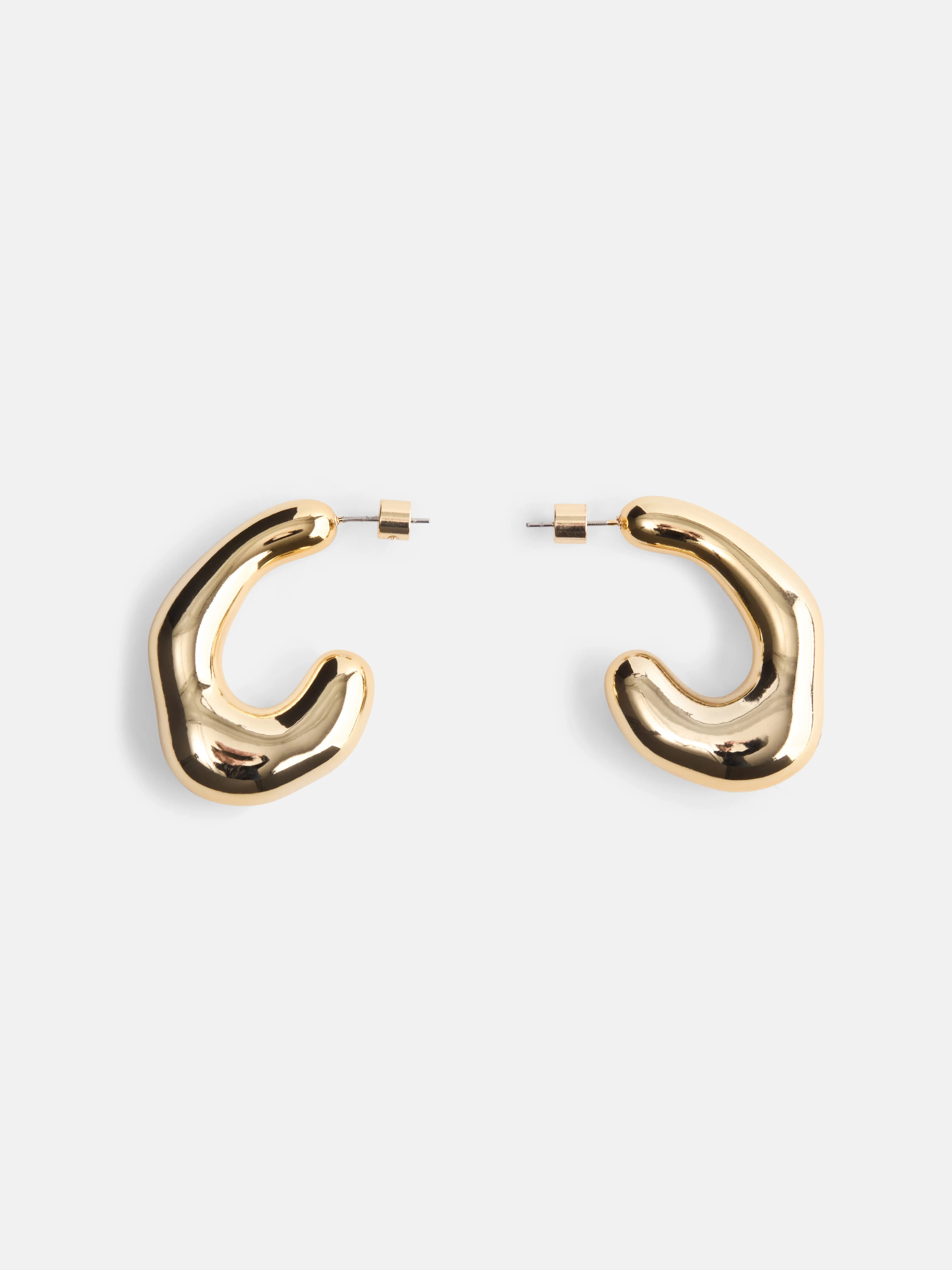 Scoop Women's Gold Tone Abstract Open Hoop Earrings, 1 Pair | Walmart (US)