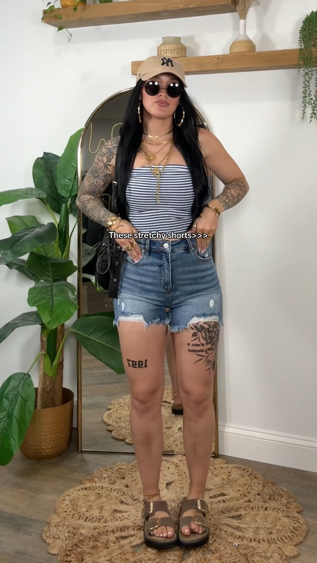 I’m 5’3 & 133 in a small in the shorts and XS in the tube top! 