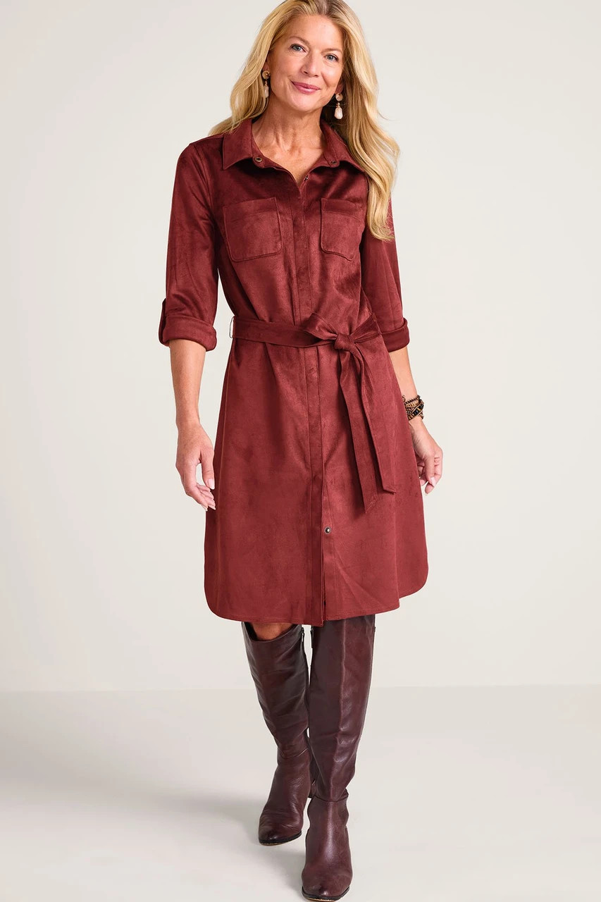 So Easy Faux Suede Shirtdress | Soft Surroundings