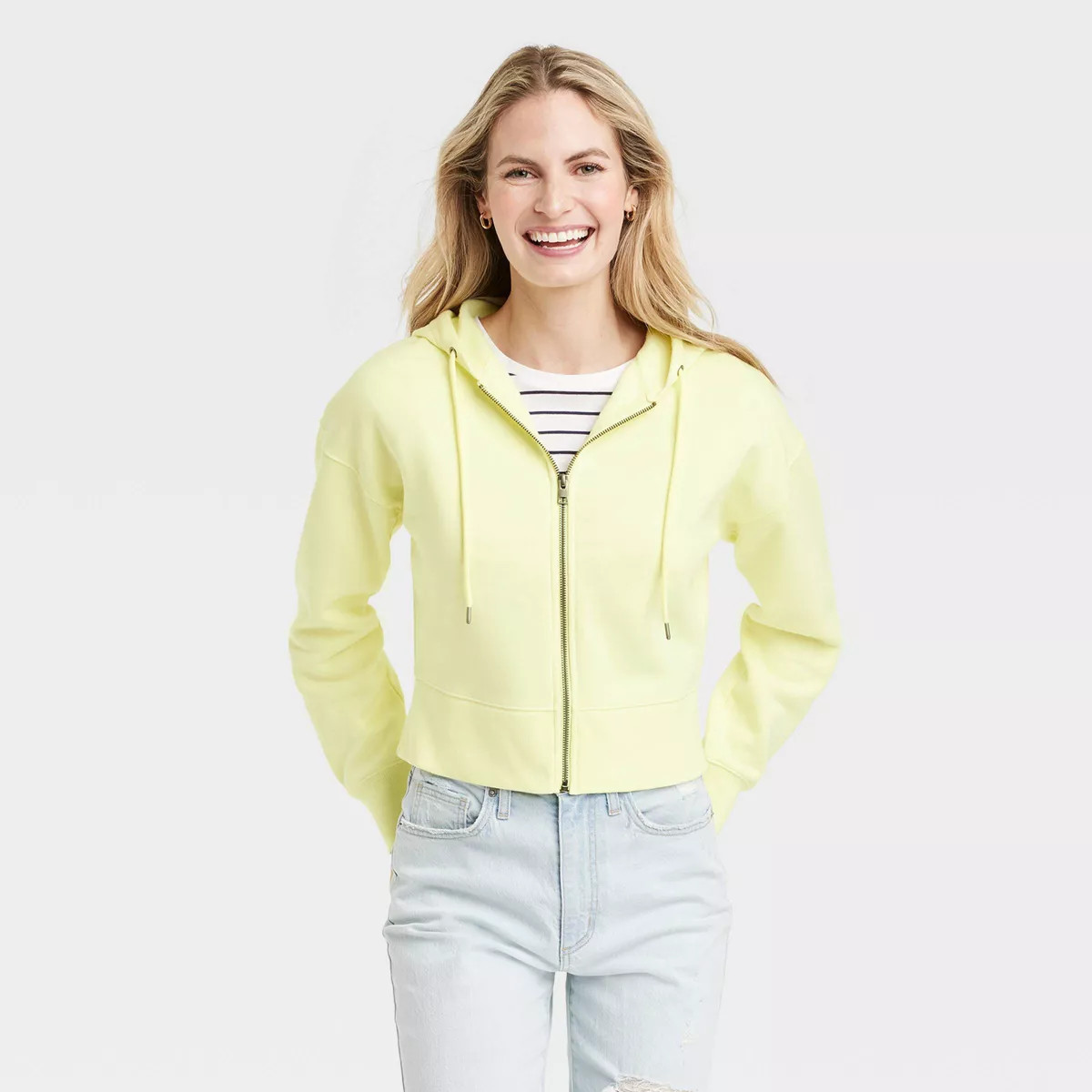 Women's Cropped Hooded Zip-Up Sweatshirt - Universal Thread™ | Target