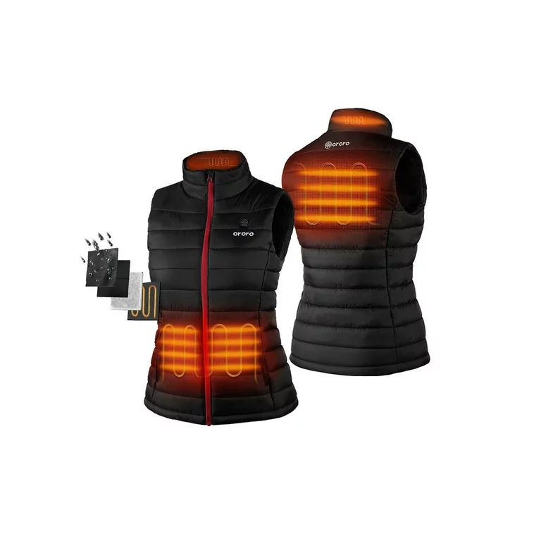 ORORO Women's Lightweight Heated Vest with Battery Pack (Black,S) - Walmart.com | Walmart (US)