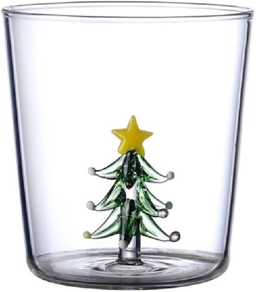 Necvior Elegant Christmas Wine Glasses Christmas Tree Glass Cup Decorative Wine Glasses For Holid... | Amazon (US)